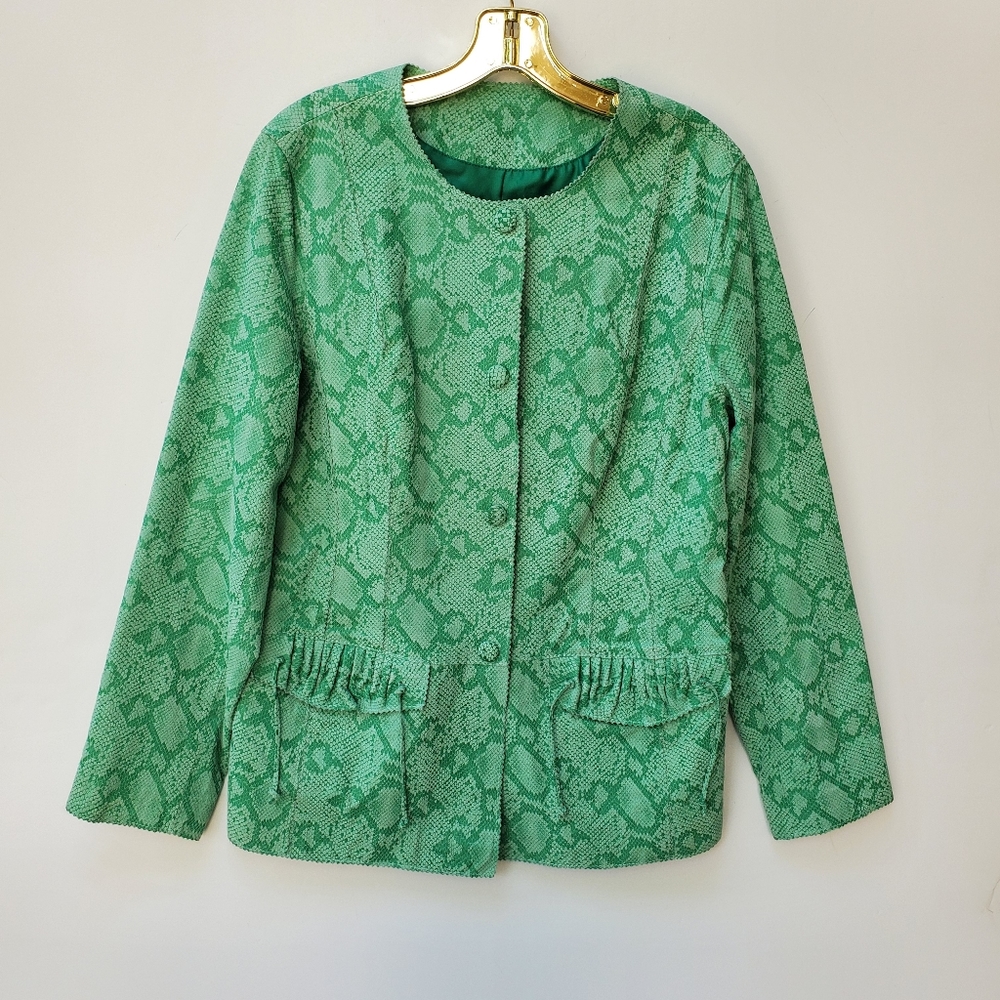 100% Genuine Leather Jacket in Snakeskin Print by Falchi Fully Lined Siz…